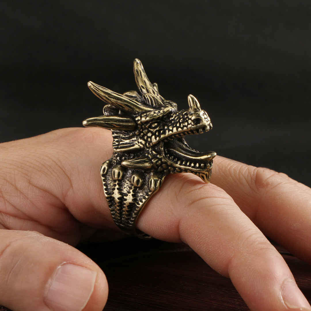 WorldNorse Warcraft Tyrannosaurus Dragon Head Ring