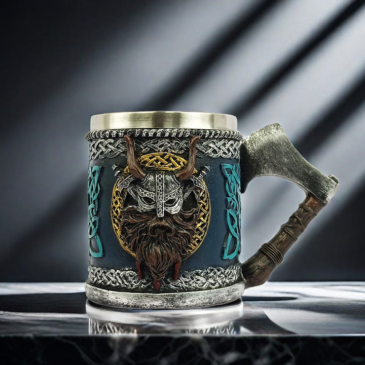 WorldNorse Celtic Knot Viking Axe Handle Mug