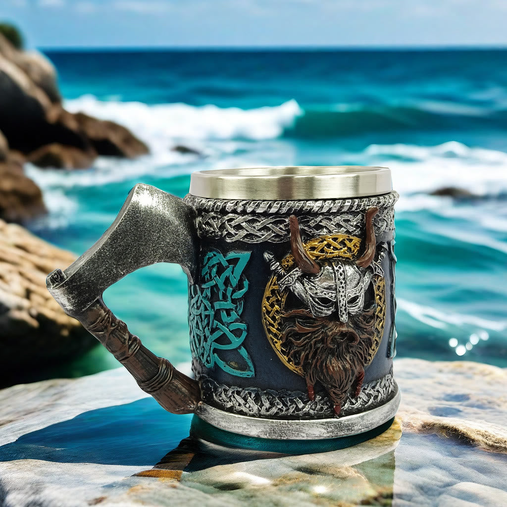 WorldNorse Celtic Knot Viking Axe Handle Mug