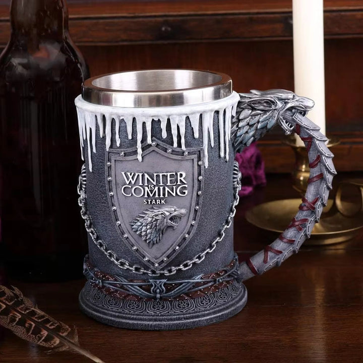 WorldNorse Winter Snow Lion Head Mug