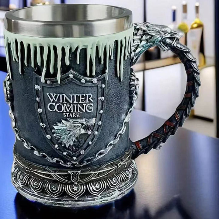 WorldNorse Winter Snow Lion Head Mug