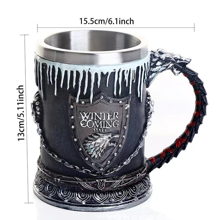 WorldNorse Winter Snow Lion Head Mug