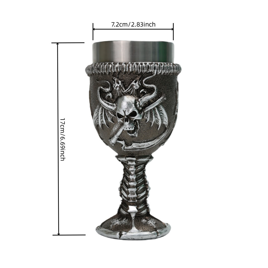 WorldNorse Skull Skeleton Sickle Goblet