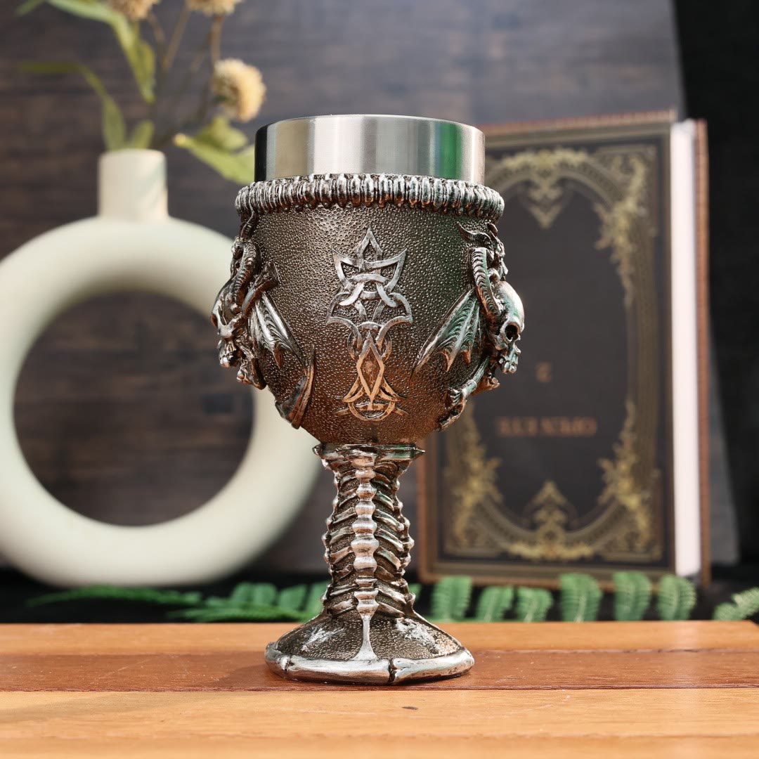 WorldNorse Skull Skeleton Sickle Goblet