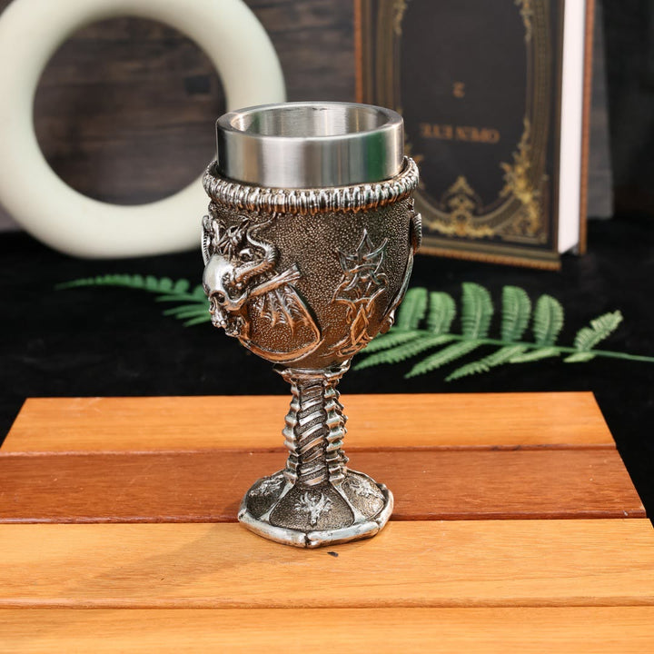 WorldNorse Skull Skeleton Sickle Goblet