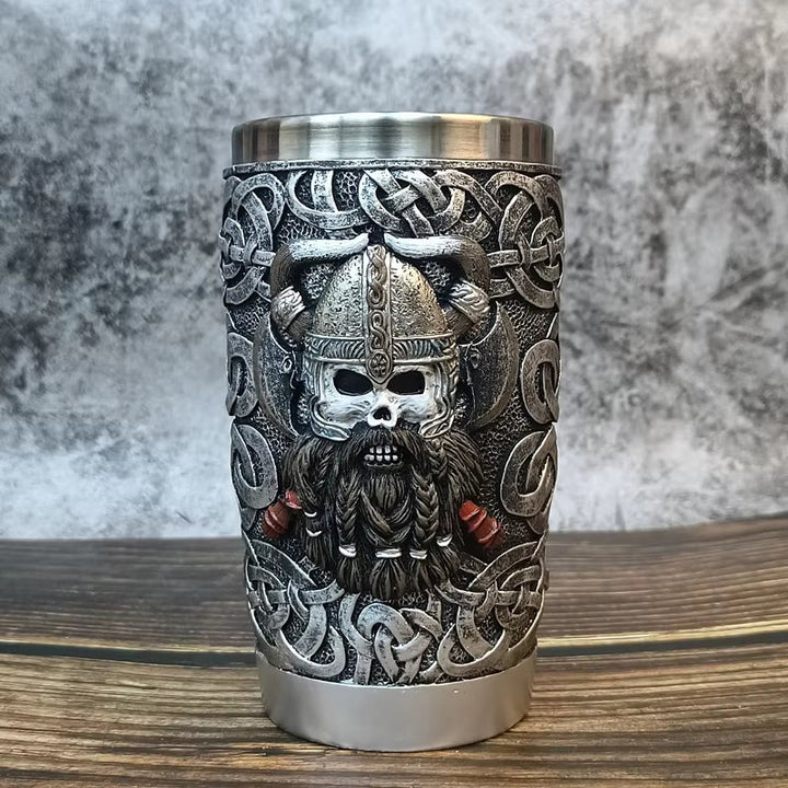 WorldNorse Viking Skull Warrior Celtic Knot Mug