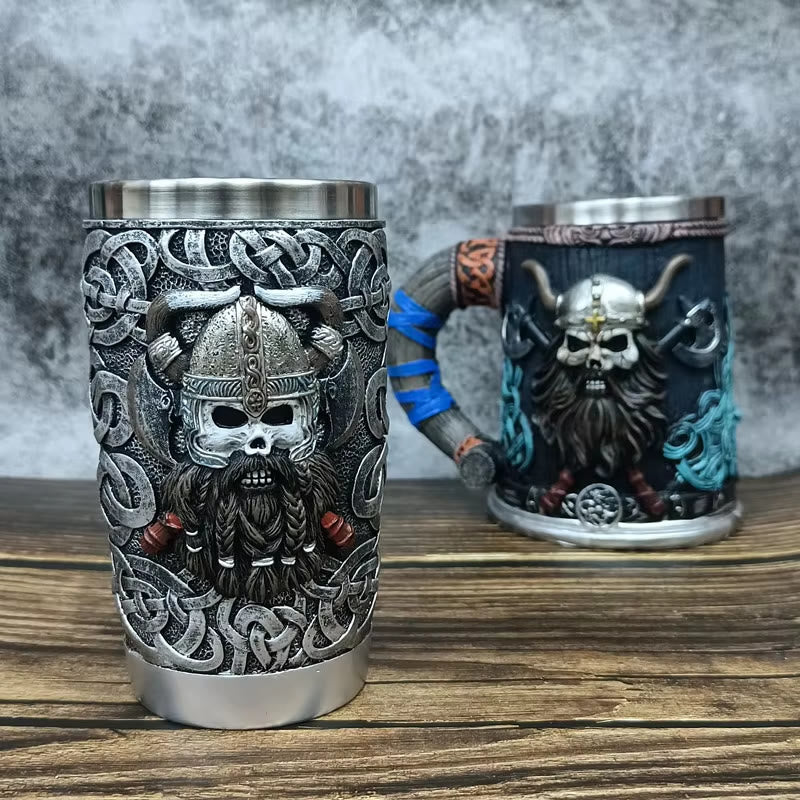 WorldNorse Viking Skull Warrior Celtic Knot Mug