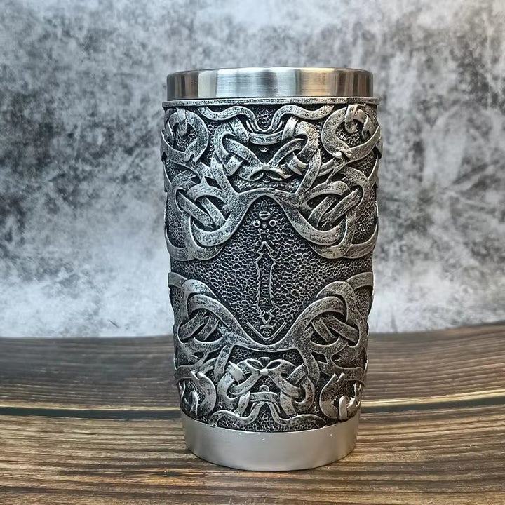 WorldNorse Viking Skull Warrior Celtic Knot Mug