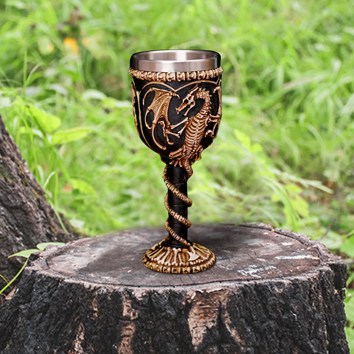 WorldNorse Norse Dragon Skull Skeleton Goblet