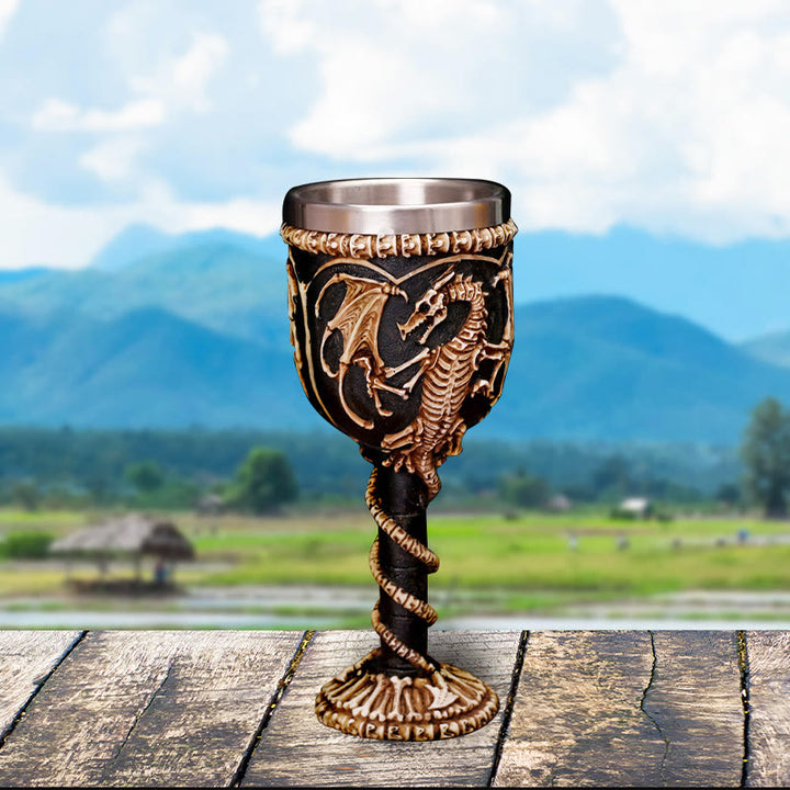 WorldNorse Norse Dragon Skull Skeleton Goblet