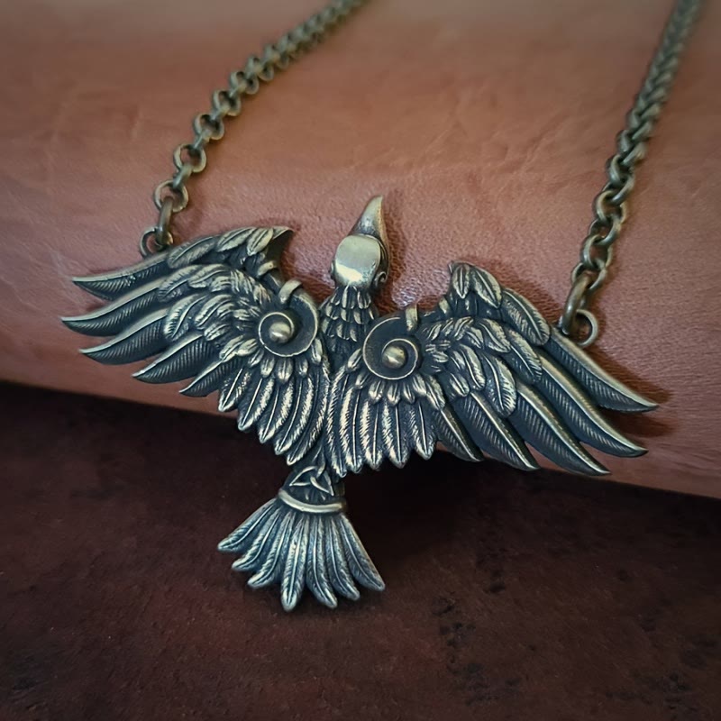 WorldNorse Viking Celtic Raven Bird Necklace - Bronze - image 4