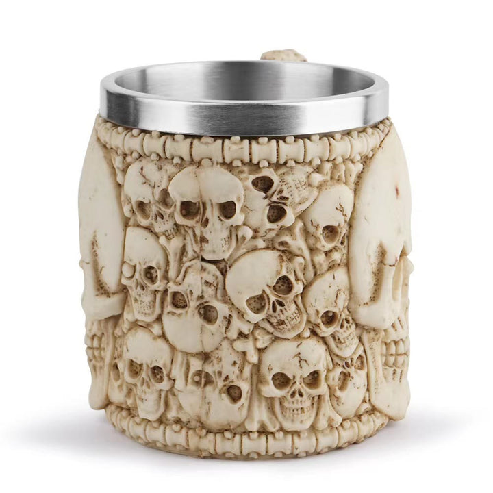 WorldNorse Skull Skeleton Spine Goblet Mug