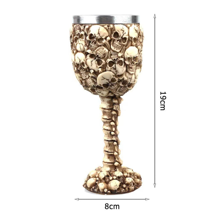 WorldNorse Skull Skeleton Spine Goblet Mug