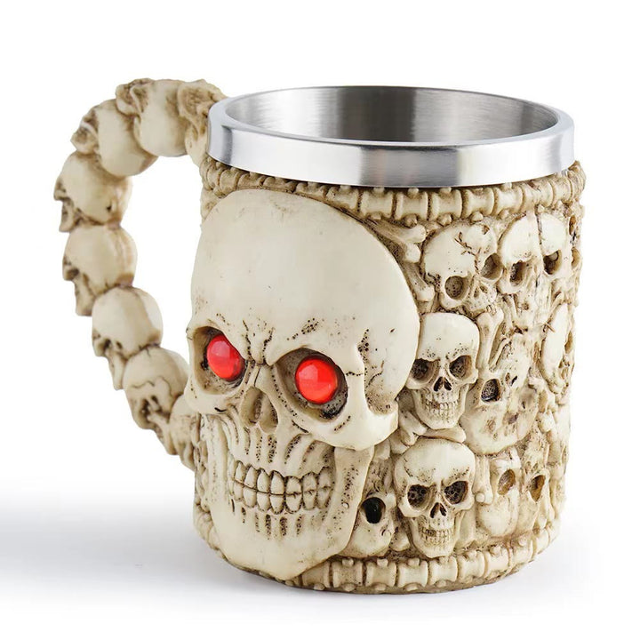 WorldNorse Skull Skeleton Spine Goblet Mug