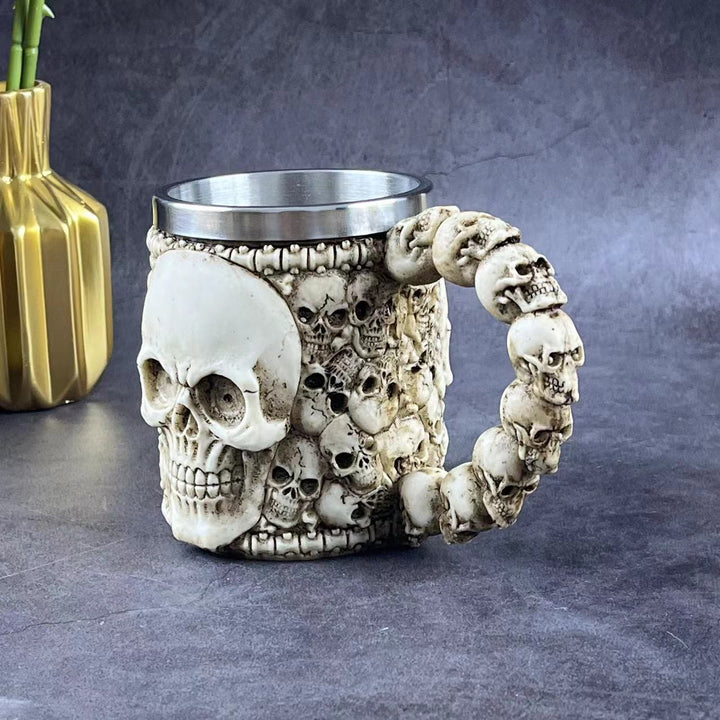 WorldNorse Skull Skeleton Spine Goblet Mug