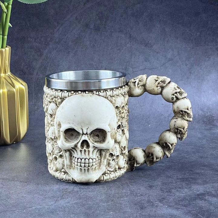 WorldNorse Skull Skeleton Spine Goblet Mug