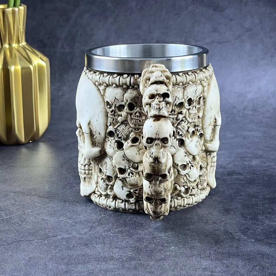 WorldNorse Skull Skeleton Spine Goblet Mug