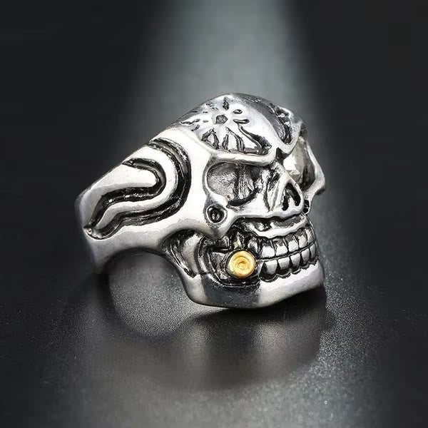 WorldNorse Gold Cigar Skull Smoke Ring