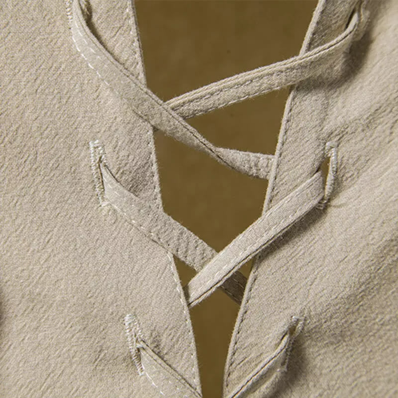 WorldNorse Medieval Lace-Up Tunic Henley Costume Shirt - image 4