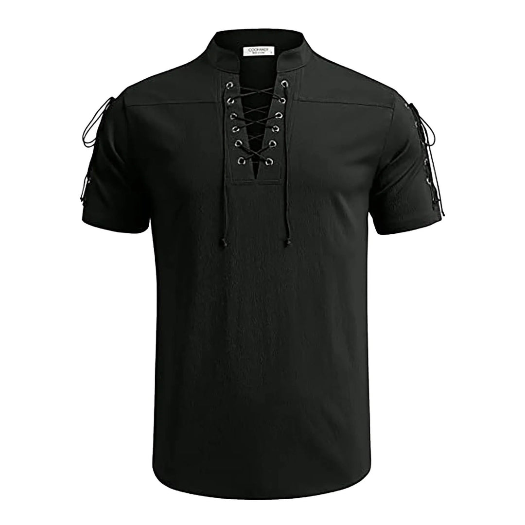 WorldNorse Medieval Lace-Up Short Sleeve Costume Shirt