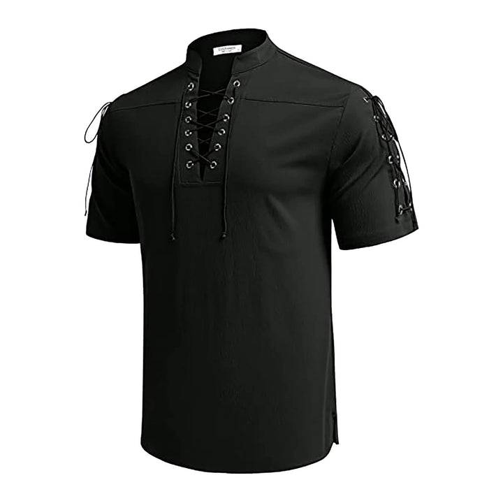 WorldNorse Medieval Lace-Up Short Sleeve Costume Shirt