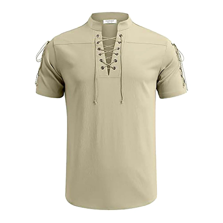 WorldNorse Medieval Lace-Up Short Sleeve Costume Shirt