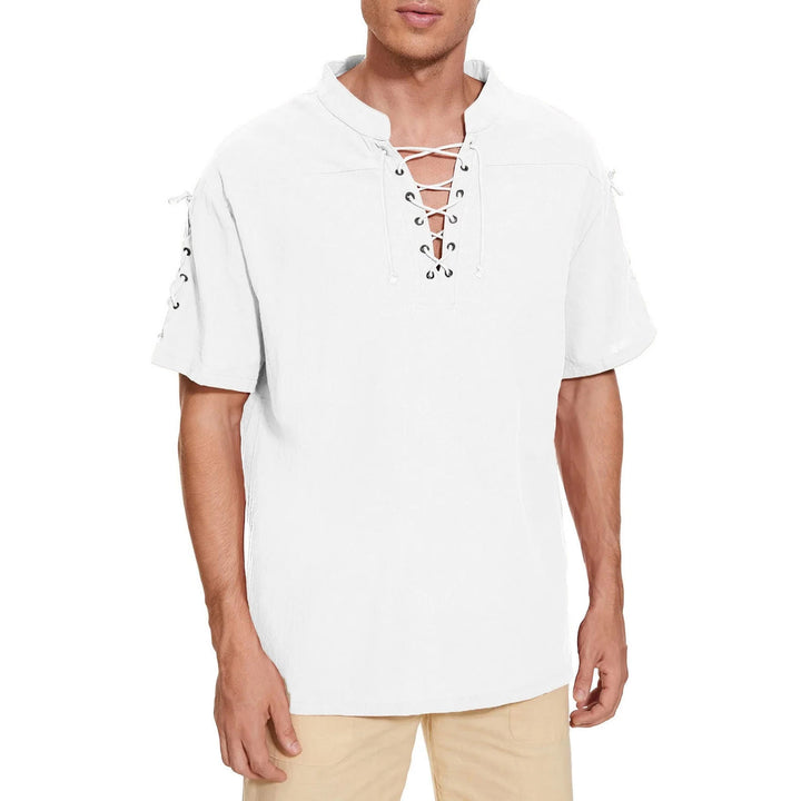 WorldNorse Medieval Lace-Up Short Sleeve Costume Shirt - image 6