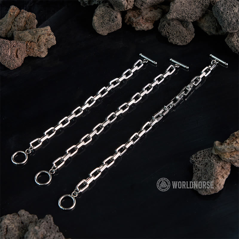 WorldNorse Long Flat Square One Word Buckle Bracelet