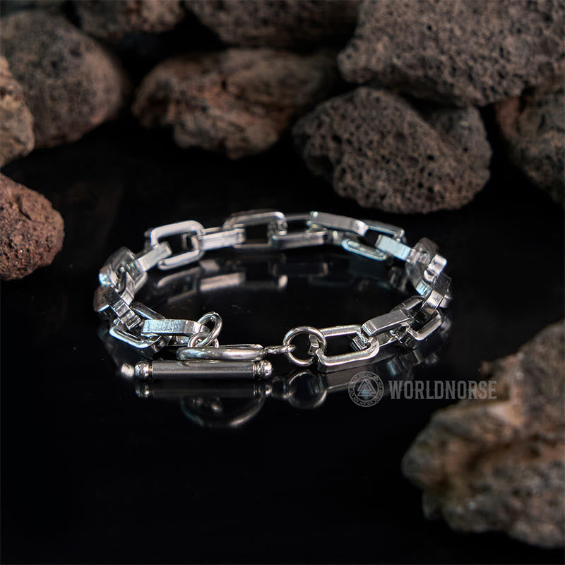 WorldNorse Long Flat Square One Word Buckle Bracelet