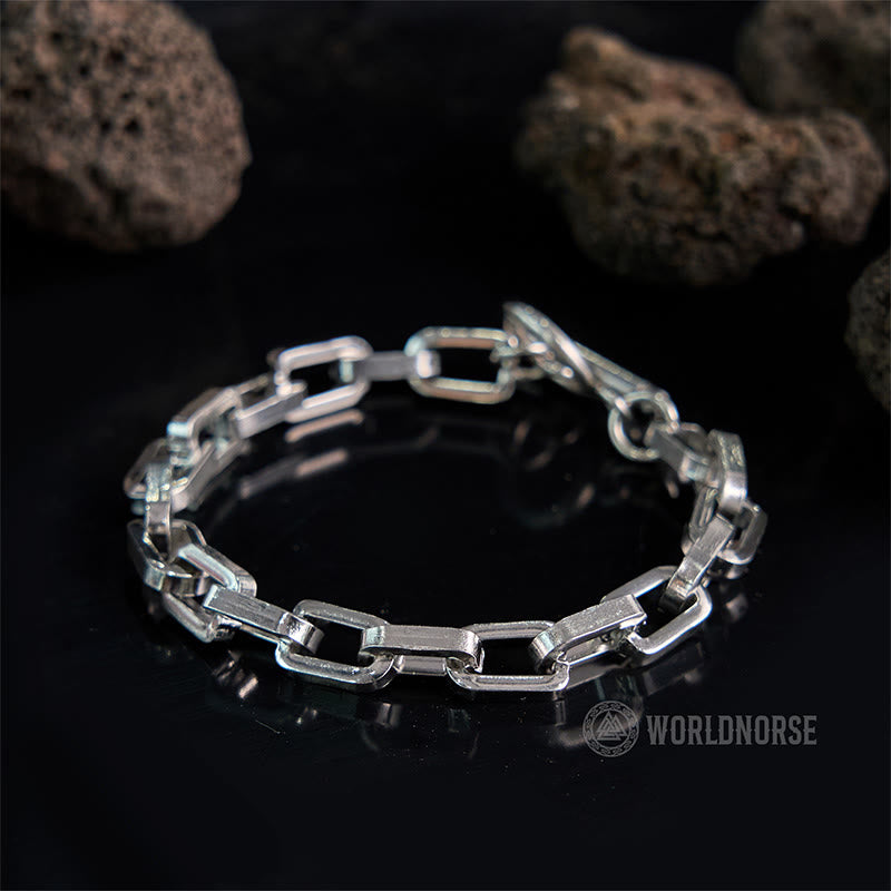 WorldNorse Long Flat Square One Word Buckle Bracelet