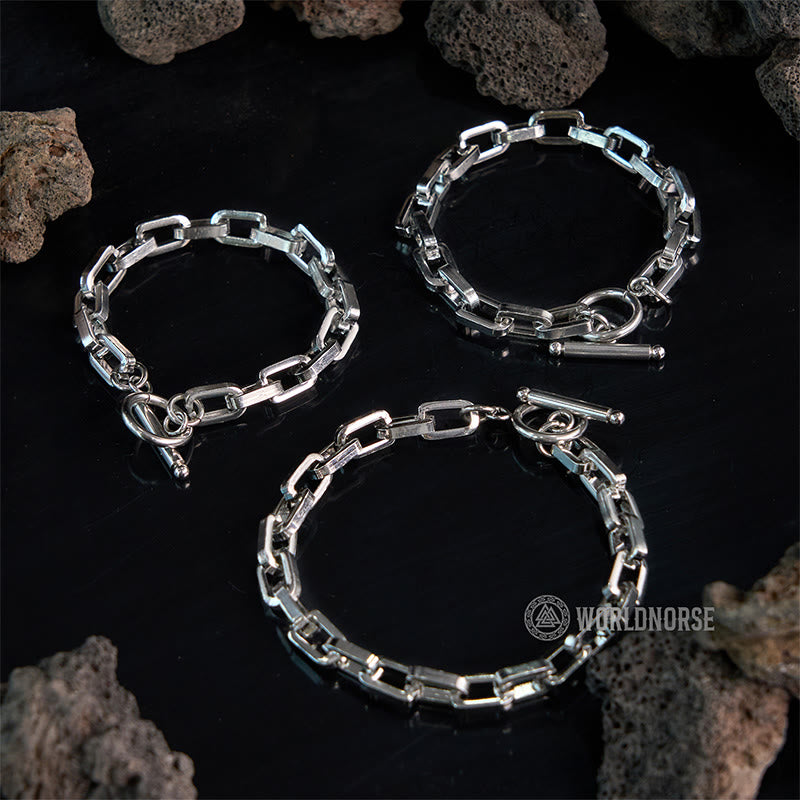 WorldNorse Long Flat Square One Word Buckle Bracelet