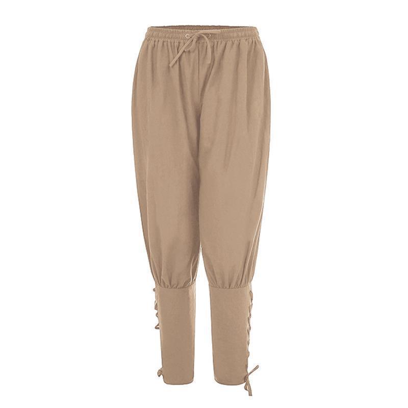 WorldNorse Viking Traditional Ankle Ties Costume Pant - Khaki - 3XL - image 3