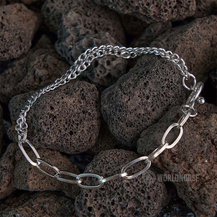 WorldNorse Two Chain One Word Buckle Bracelet