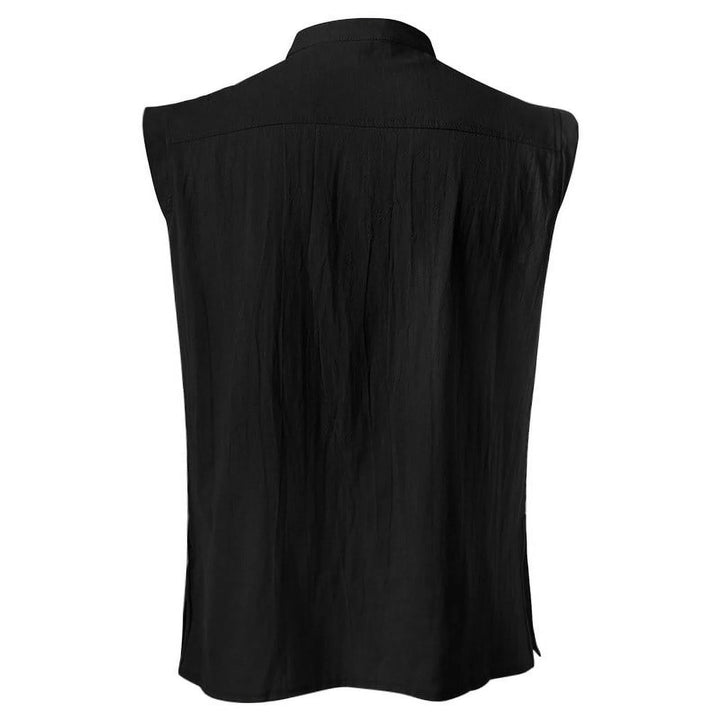 WorldNorse Medieval Sleeveless Lace-Up Collar Costume Shirt