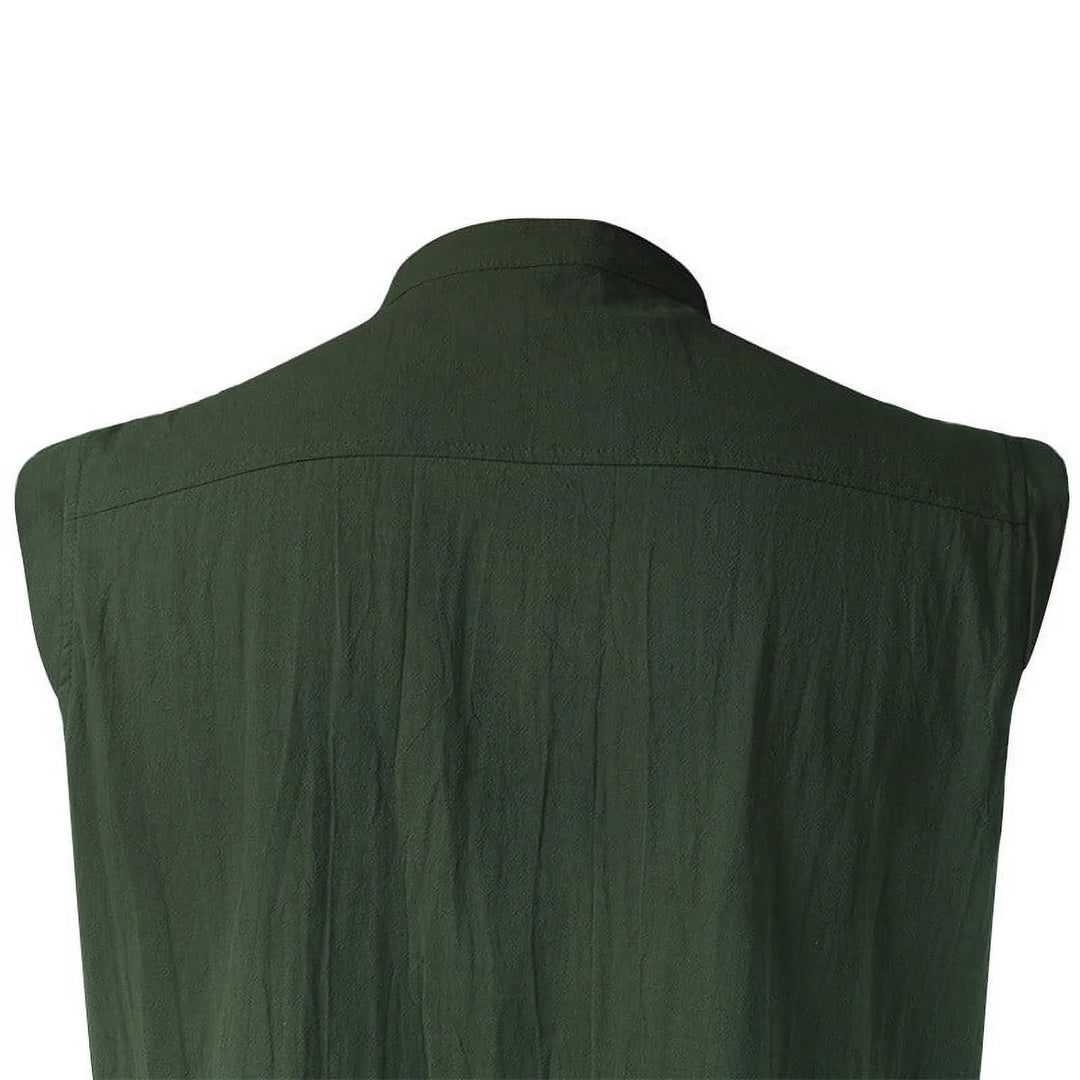 WorldNorse Medieval Sleeveless Lace-Up Collar Costume Shirt - image 12