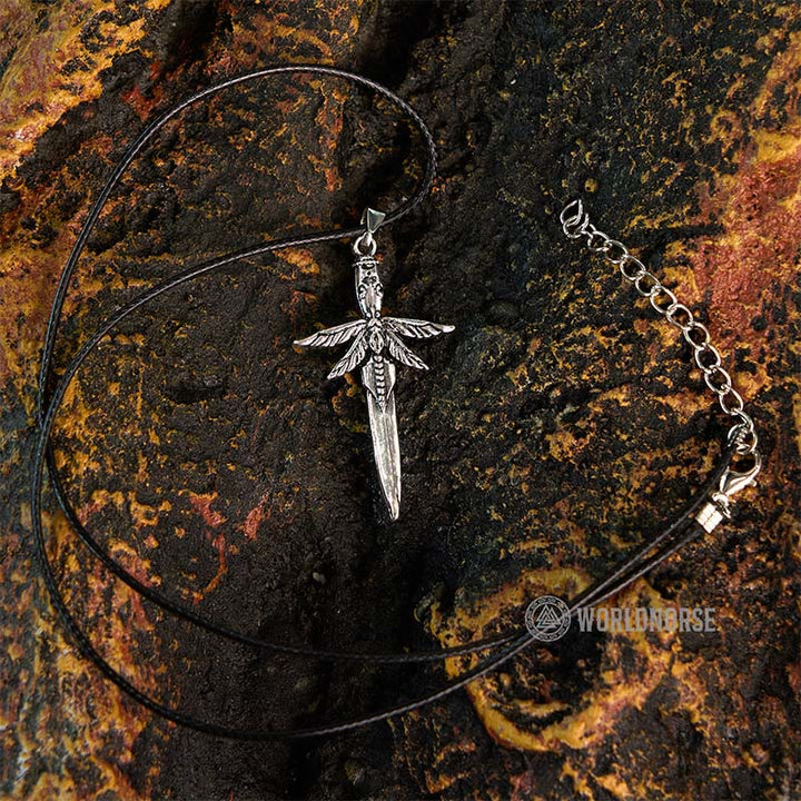 WorldNorse Skull Dragonfly Dagger Necklace