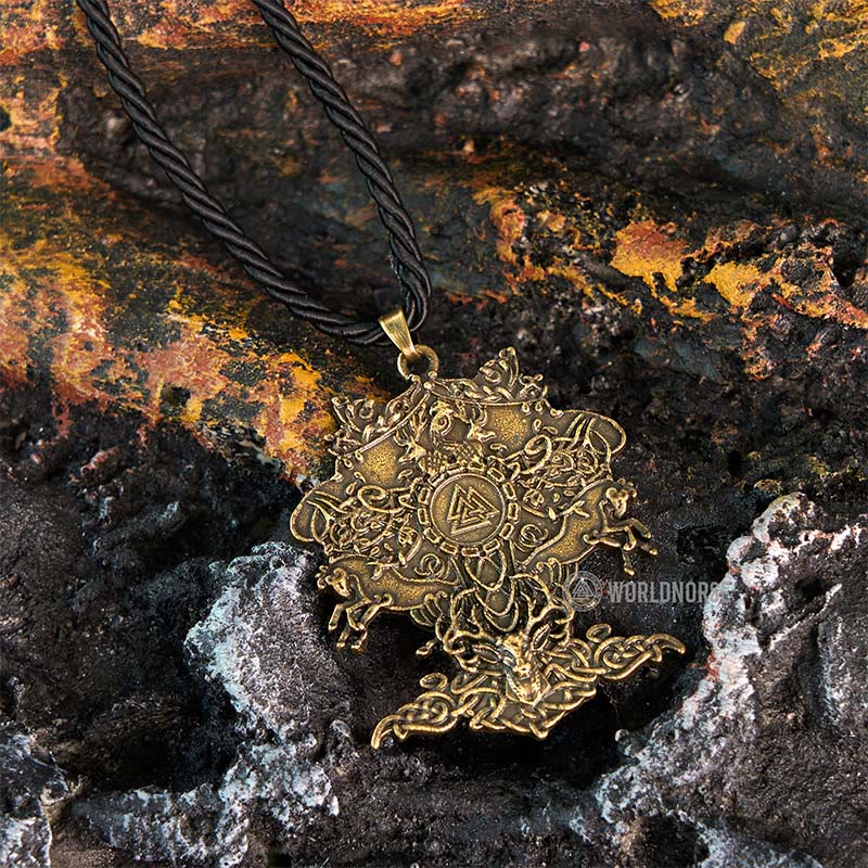 WorldNorse Valknut Spirit Tree Of Life Necklace - Retro Bronze - image 6