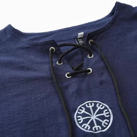 WorldNorse Helm Of Awe Lace-Up Collar Costume Shirt - image 3