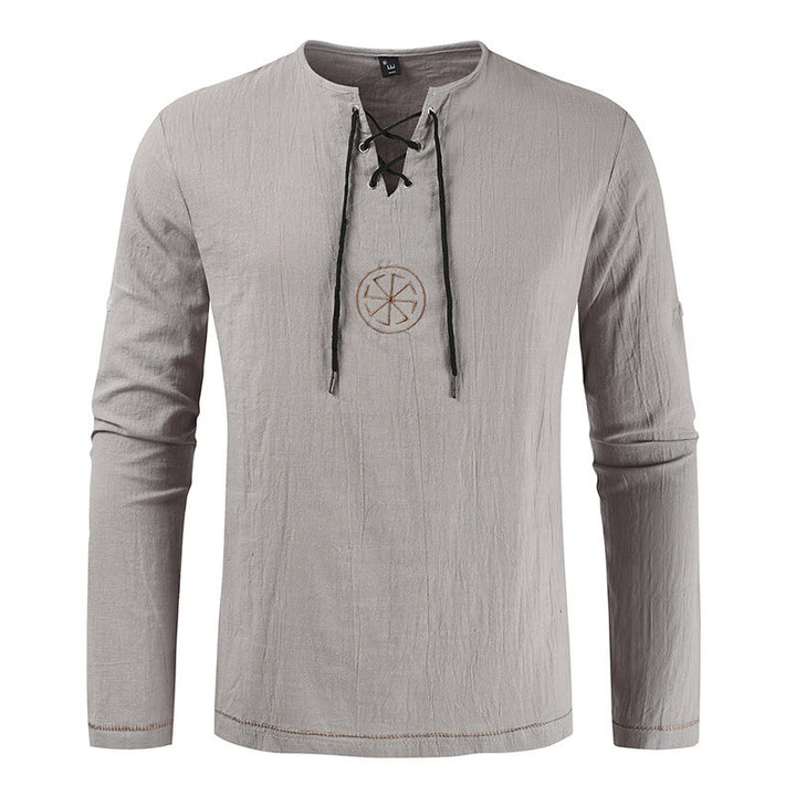 WorldNorse Nordic Lace-Up Collar Costume Shirt