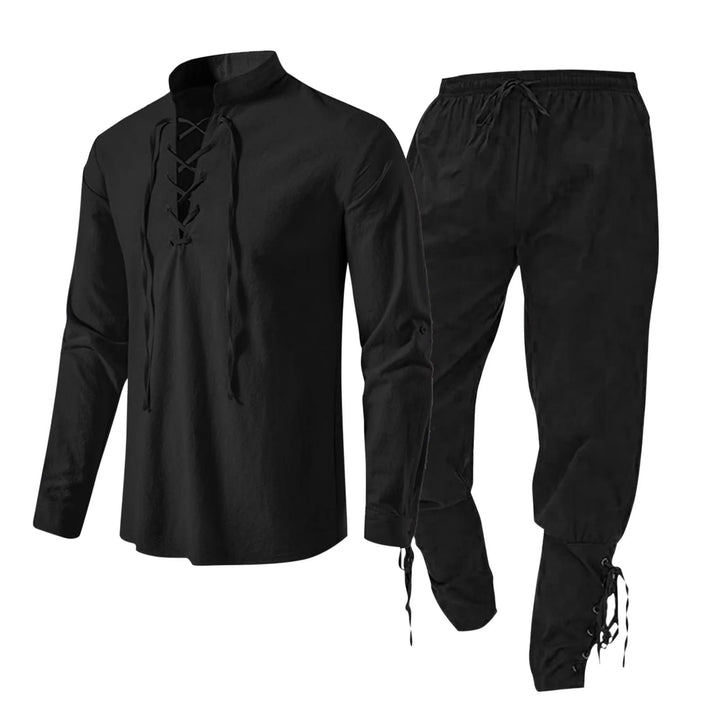 WorldNorse Medieval Viking 2-Piece Costume Set  - Black Shirt + Black Pant - 3XL - image 7