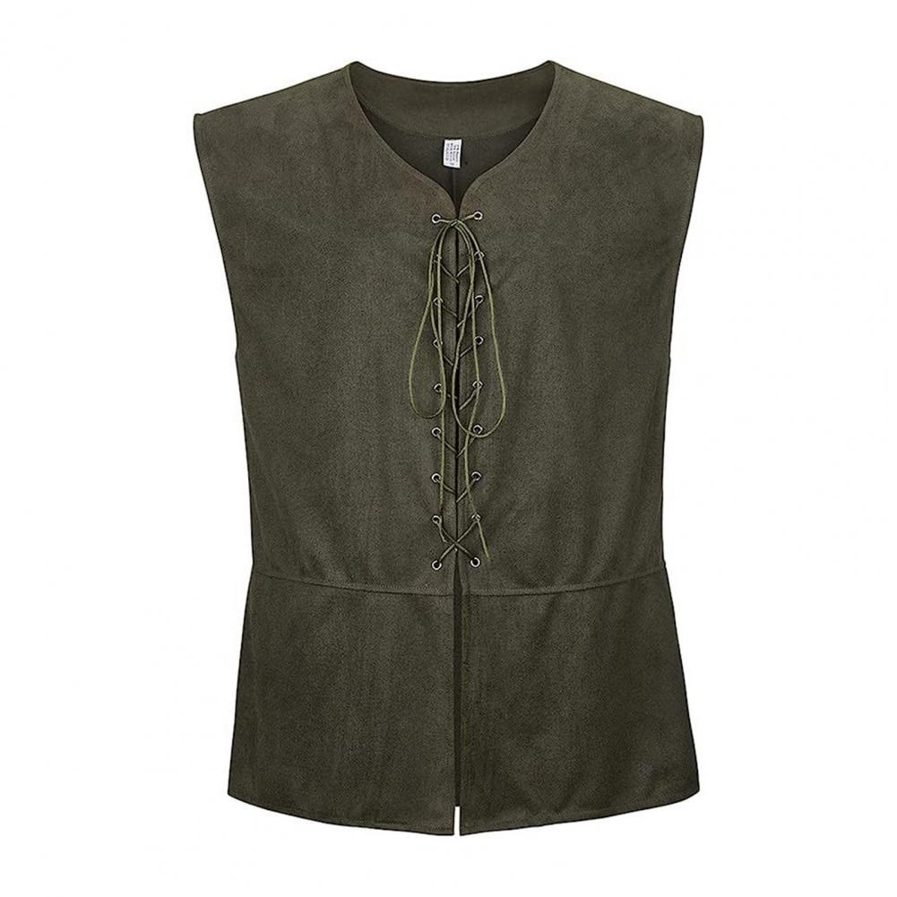 WorldNorse Medieval Lace-Up Vest Costume Waistcoat - Army Green - 2XL - image 7