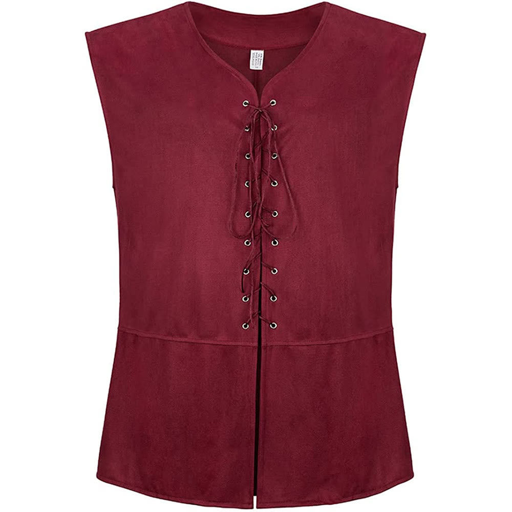 WorldNorse Medieval Lace-Up Vest Costume Waistcoat - Red - 2XL - image 5
