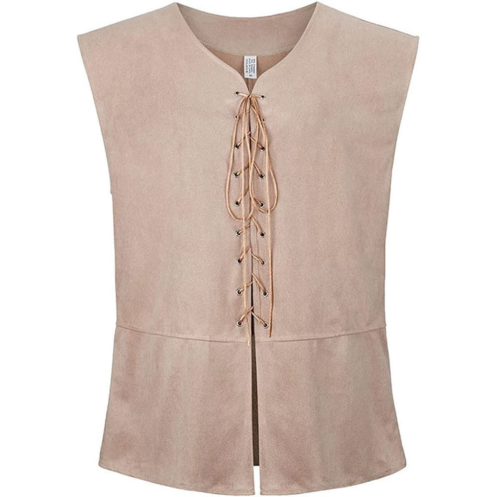 WorldNorse Medieval Lace-Up Vest Costume Waistcoat - Beige - 2XL - image 6