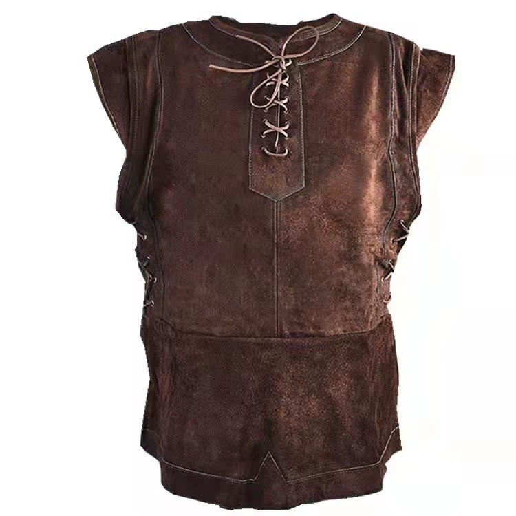 WorldNorse Medieval Suede Lace-Up Costume Waistcoat