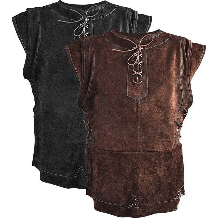 WorldNorse Medieval Suede Lace-Up Costume Waistcoat - image 0