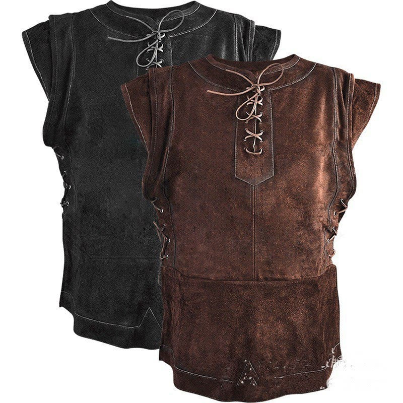 WorldNorse Medieval Suede Lace-Up Costume Waistcoat - image 0