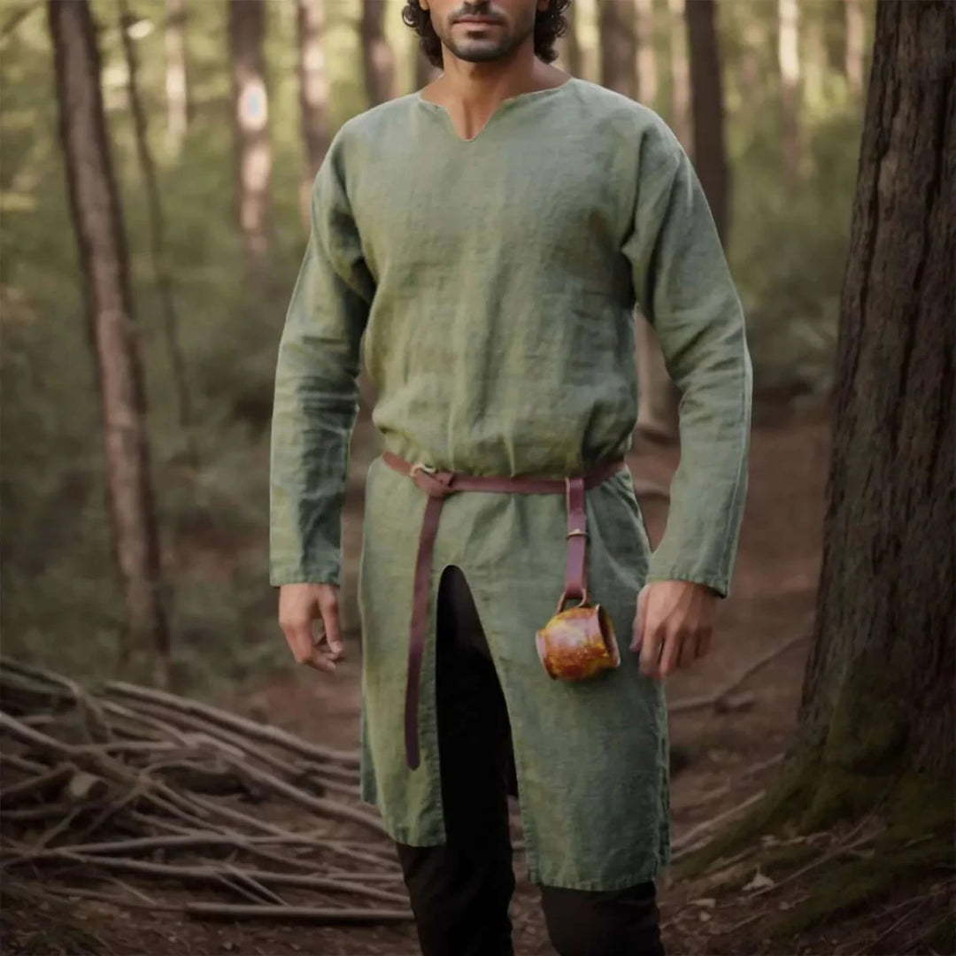 WorldNorse Medieval Knight Notch Neck Costume Robe - Green - 3XL - image 0