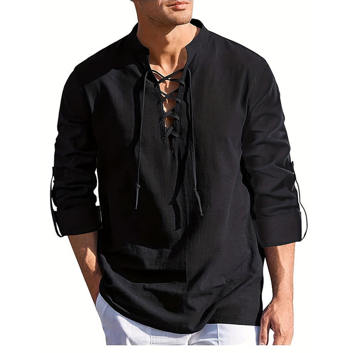 WorldNorse Medieval Lace-Up Tunic Henley Costume Shirt