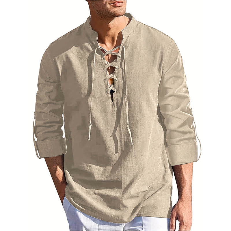 WorldNorse Medieval Lace-Up Tunic Henley Costume Shirt - image 2