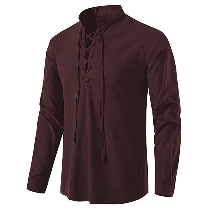 WorldNorse Medieval Lace-Up Tunic Henley Costume Shirt